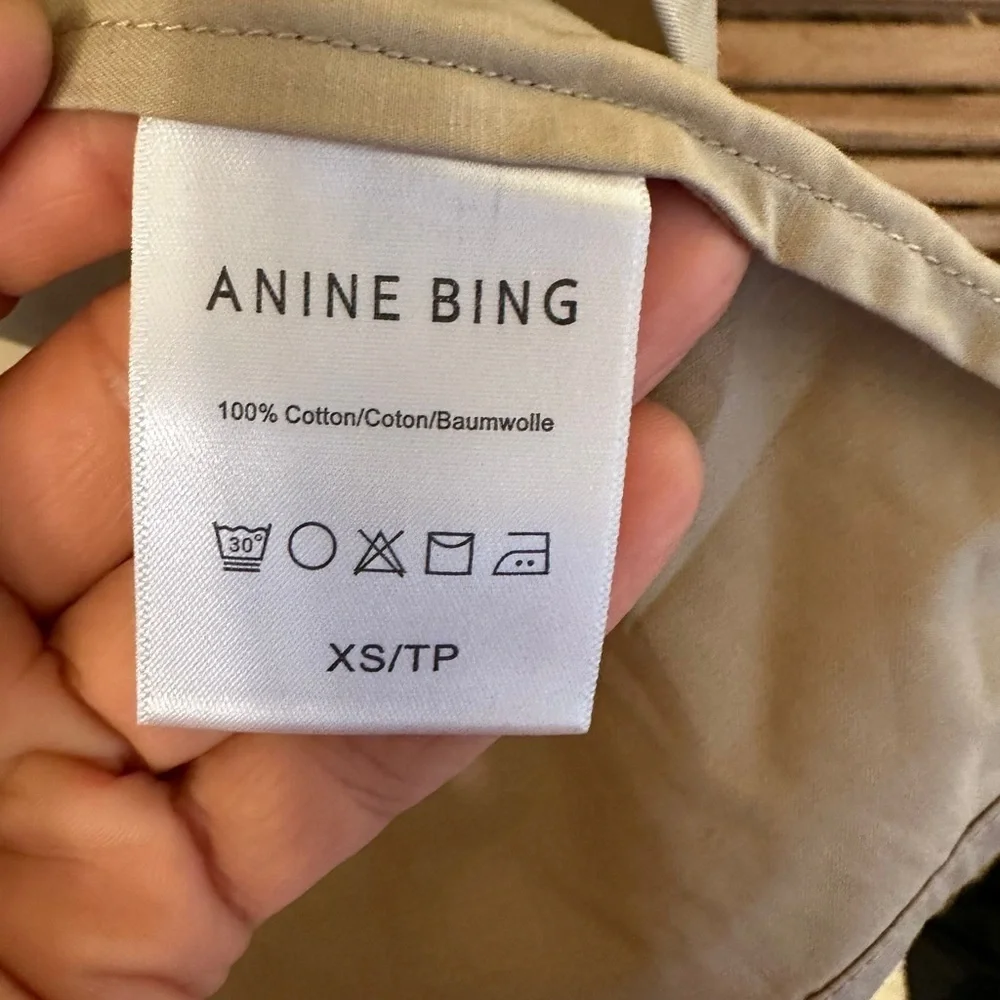 Anine Bing Tiffany Mini Beige Button Front Dress size XS